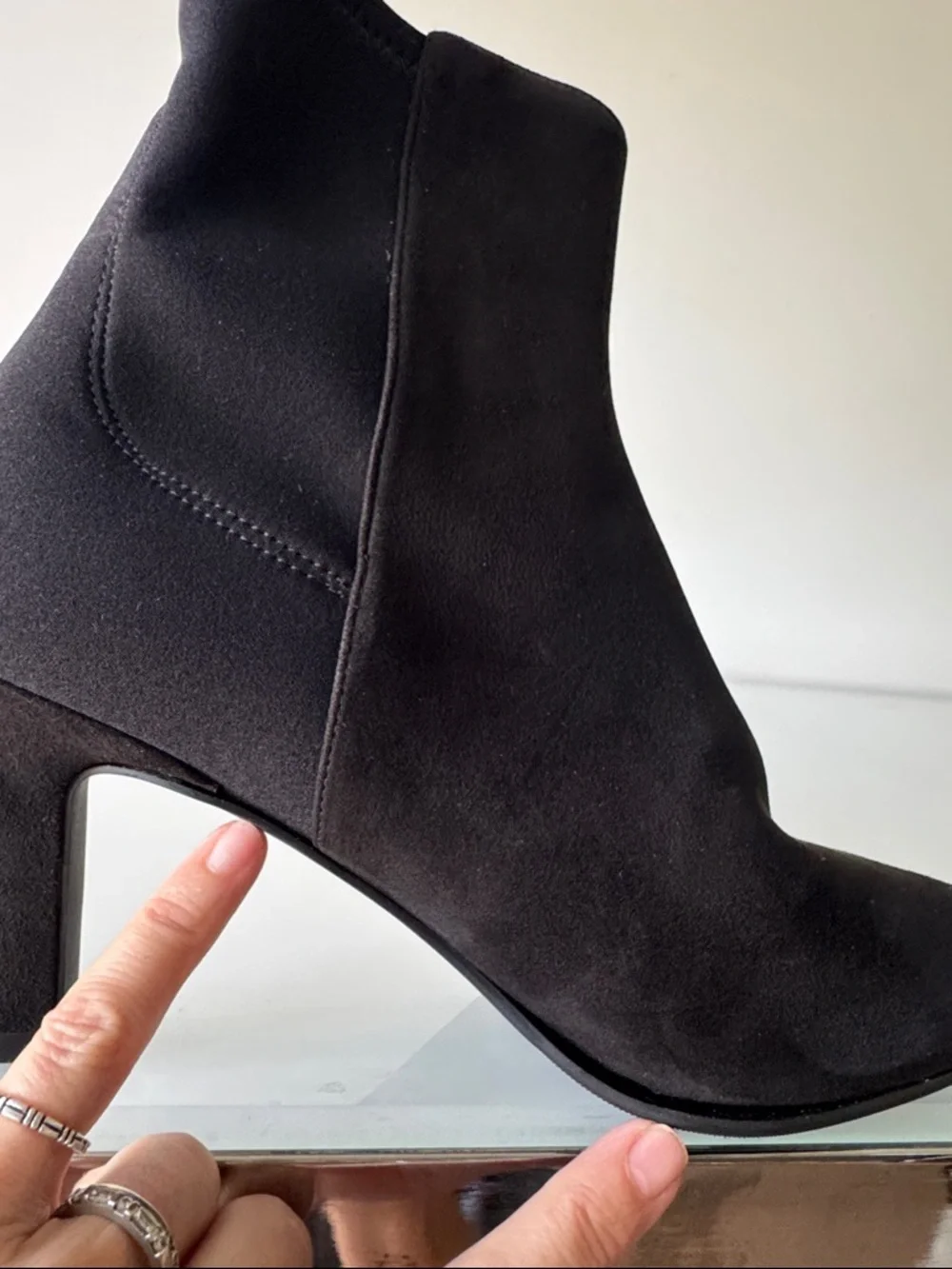 Stuart Weitzman Sue Suede Ankle Boots Black Size 5.5 - Picture 12 of 12